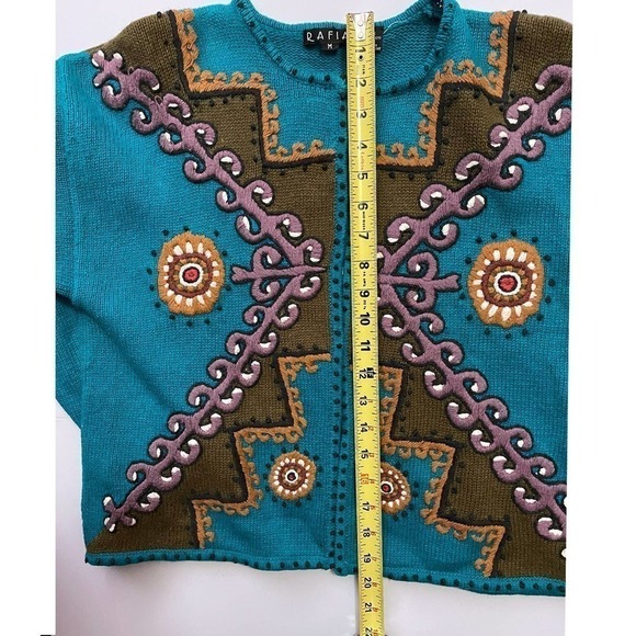 rafia Vintage 80's Embroidered Sweater Women's Size M - Picture 7 of 8